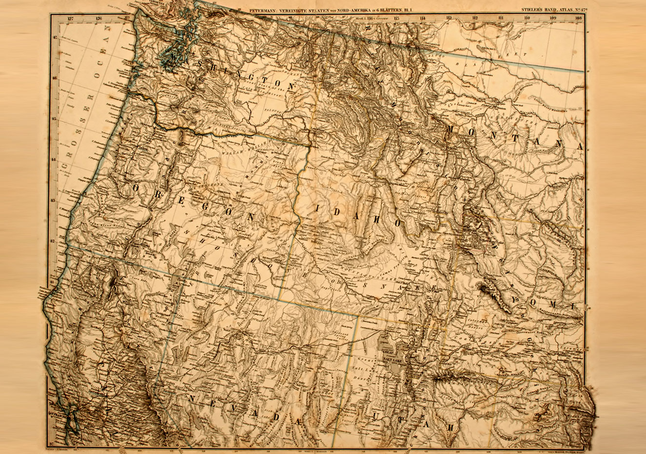 Old Map of America's Pacific Northwest